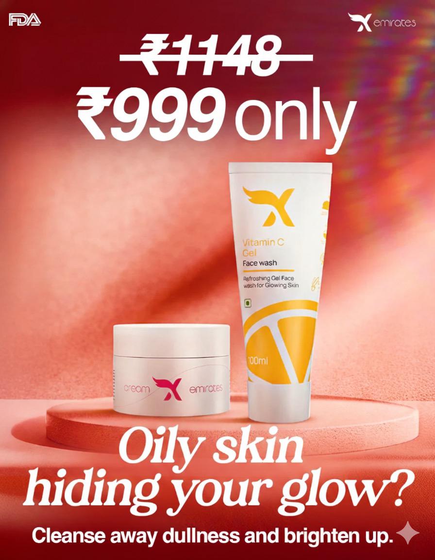 Face Cream & Vitamin C Gel Face Wash - Combo Offer