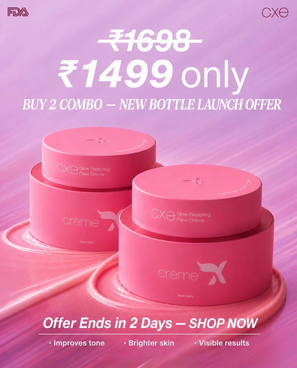 Buy 2 Face Cream - Just ₹1499, Combo Offer