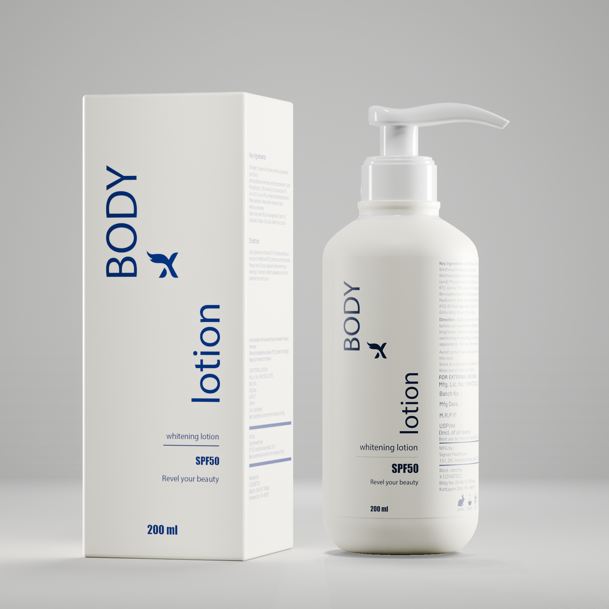 Body whitening lotion