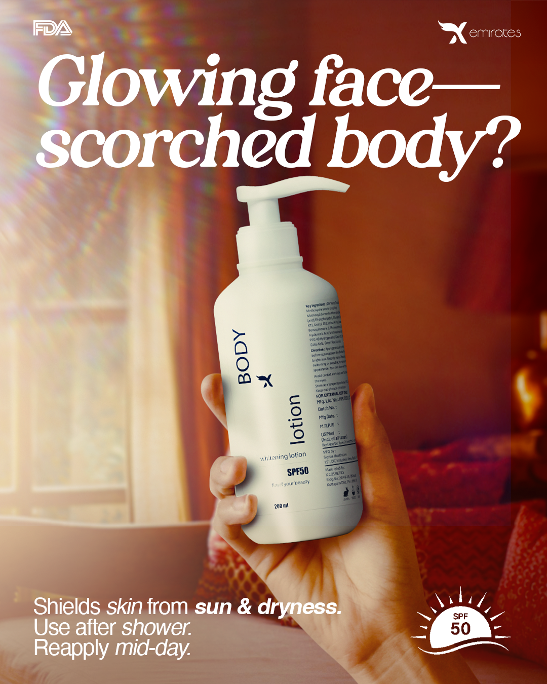 Body whitening lotion